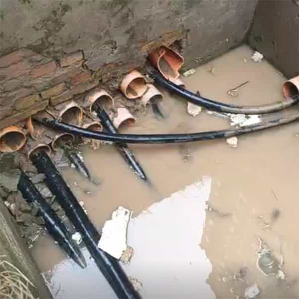 梅花管道清洗机穿线管道清洗机通信工程穿线管道清洗效果图